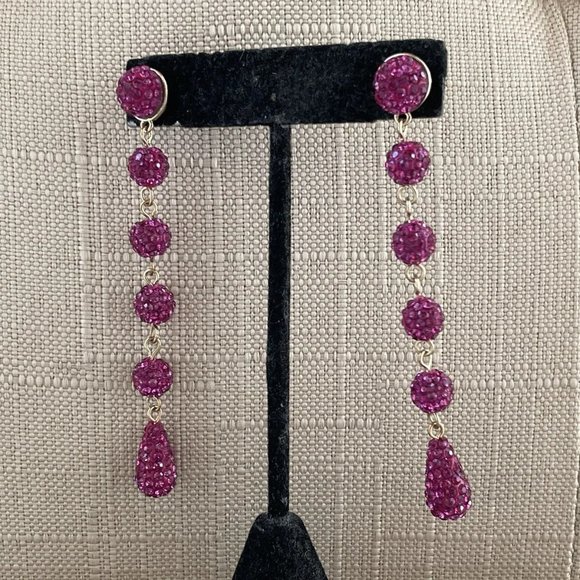 Jewelry - Valentine’s Gift Women Earring Deep Pink Drop Down Ear Jewelry